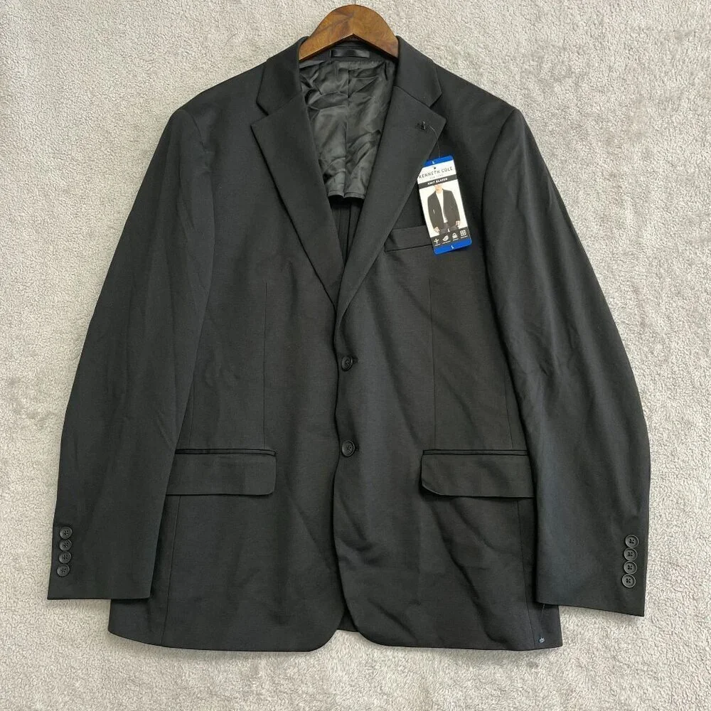 NEW Kenneth Cole Men's L Black Stretch Suit Jacket Blazer Unlined